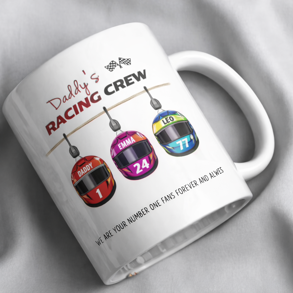 Daddy's Racing Crew personalised mug